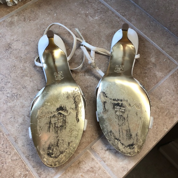 Nina- ivory heels with crystal embellishments. 10 - Picture 3 of 7